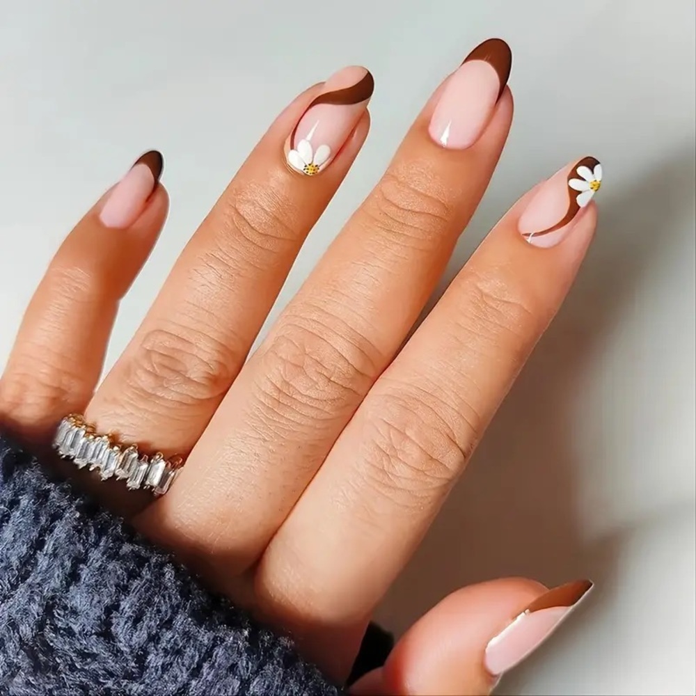 24 pcs Premium Press on nails with flowers
